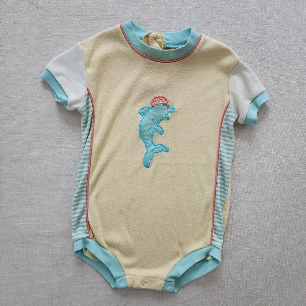 Vintage Dolphin Pastel Romper 24 months